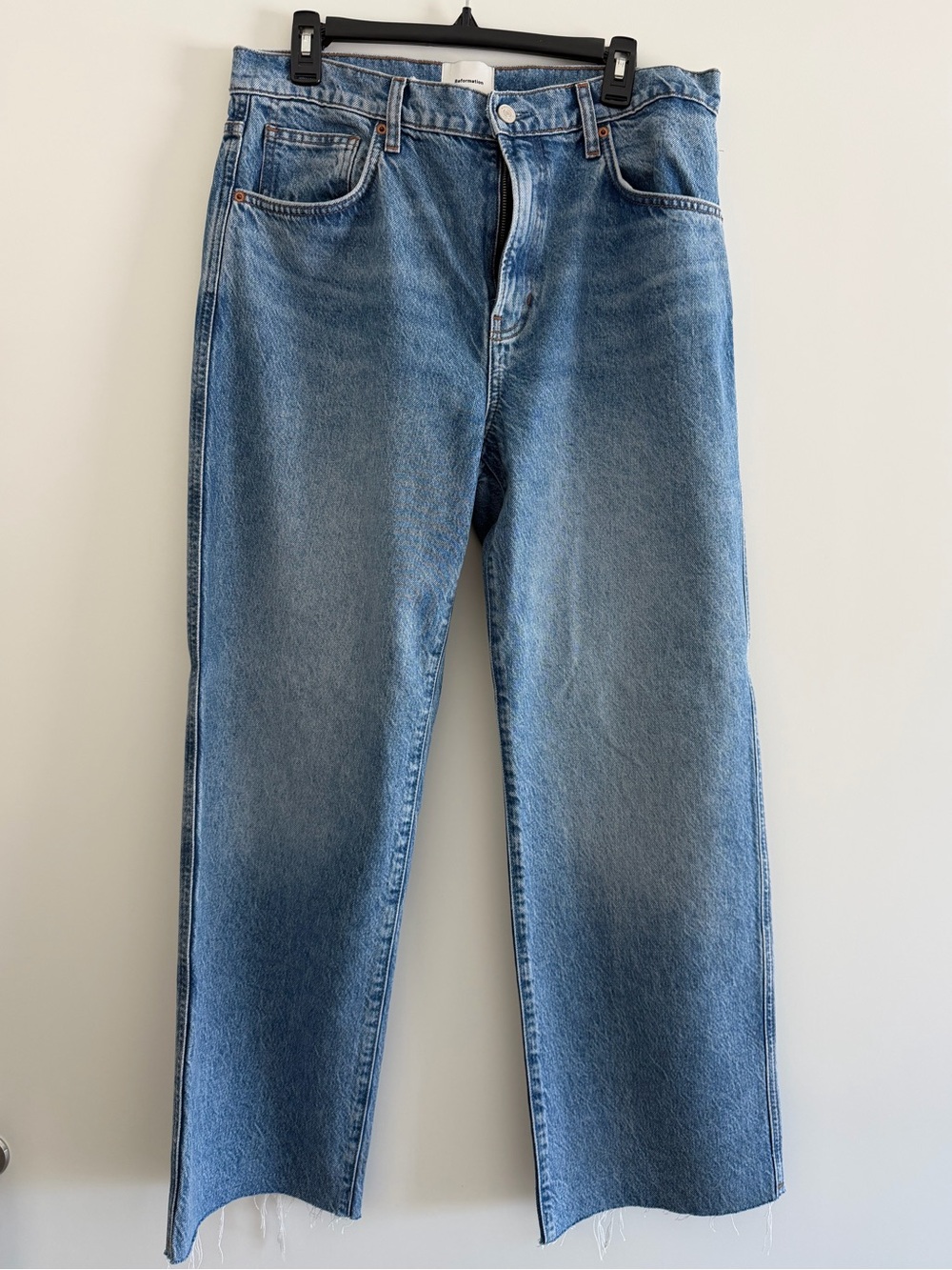 Reformation Light Blue Straight-Leg Jeans